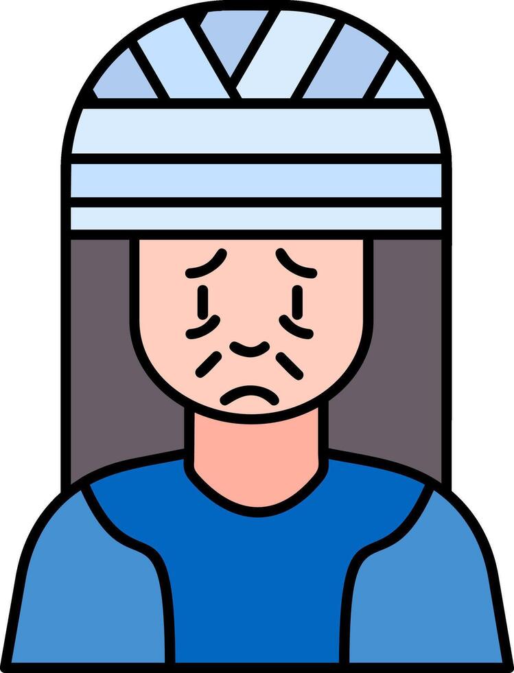 Head Injury Line Filled Icon vector