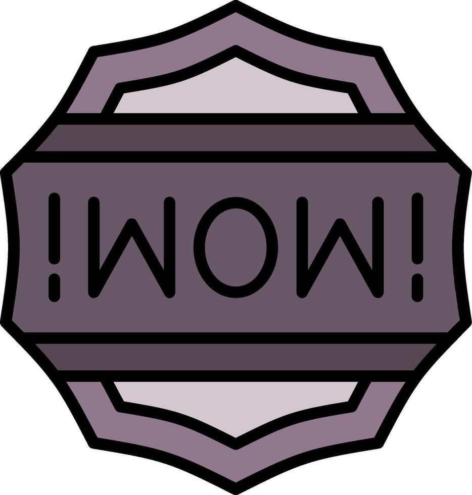Wow Line Filled Icon vector