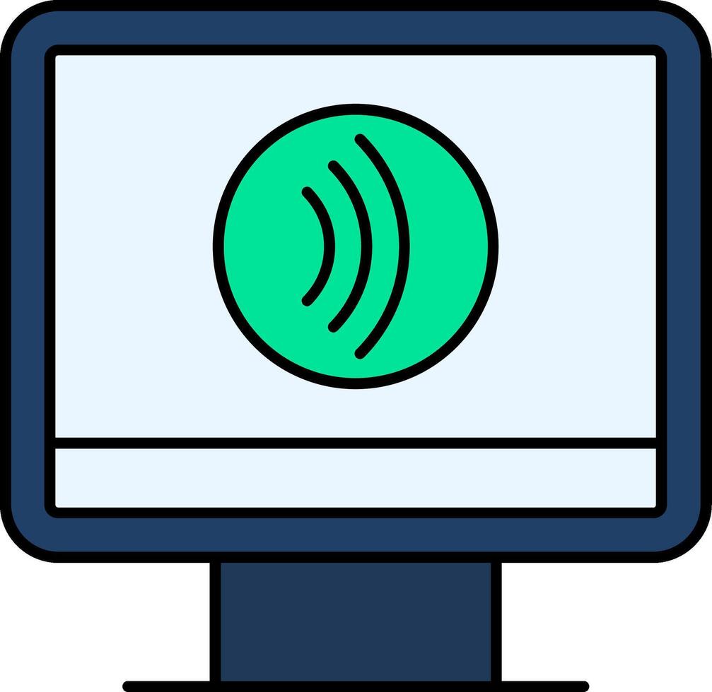 Tap To Pay Line Filled Icon vector