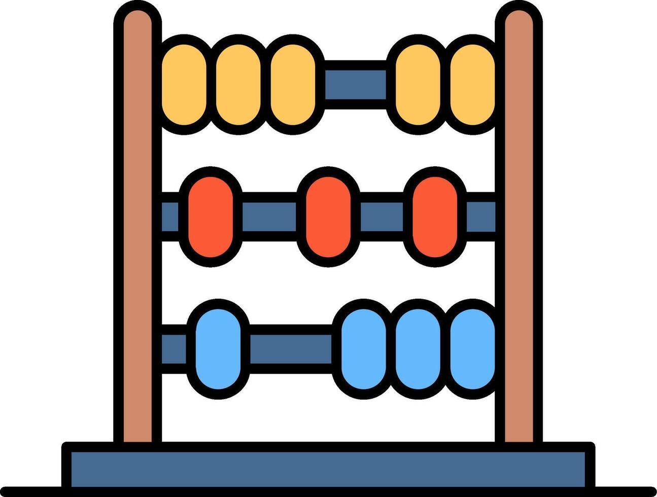 Abacus Line Filled Icon vector