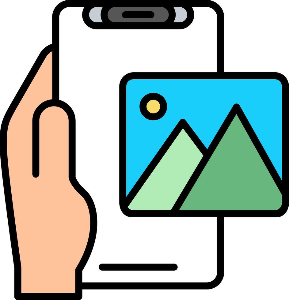 Gallery Line Filled Icon vector