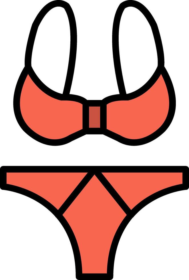 Swimsuit Line Filled Icon vector