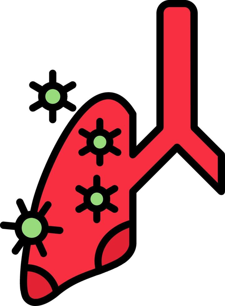 Tuberculosis Germs Line Filled Icon vector