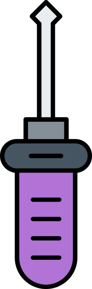 Screwdriver Line Filled Icon vector