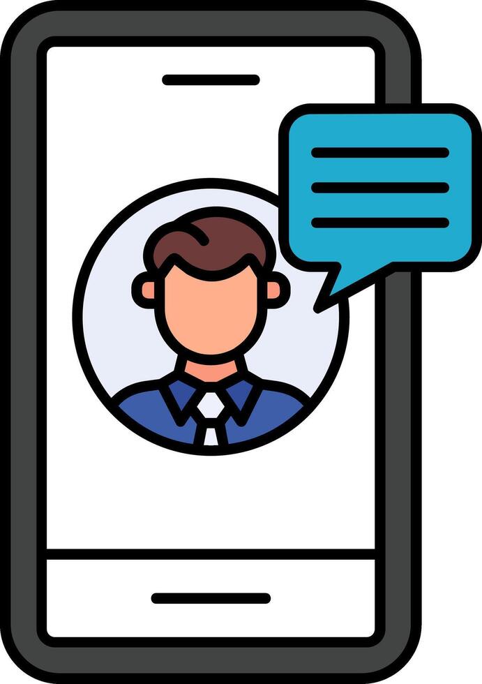 Worker Discussion Line Filled Icon vector