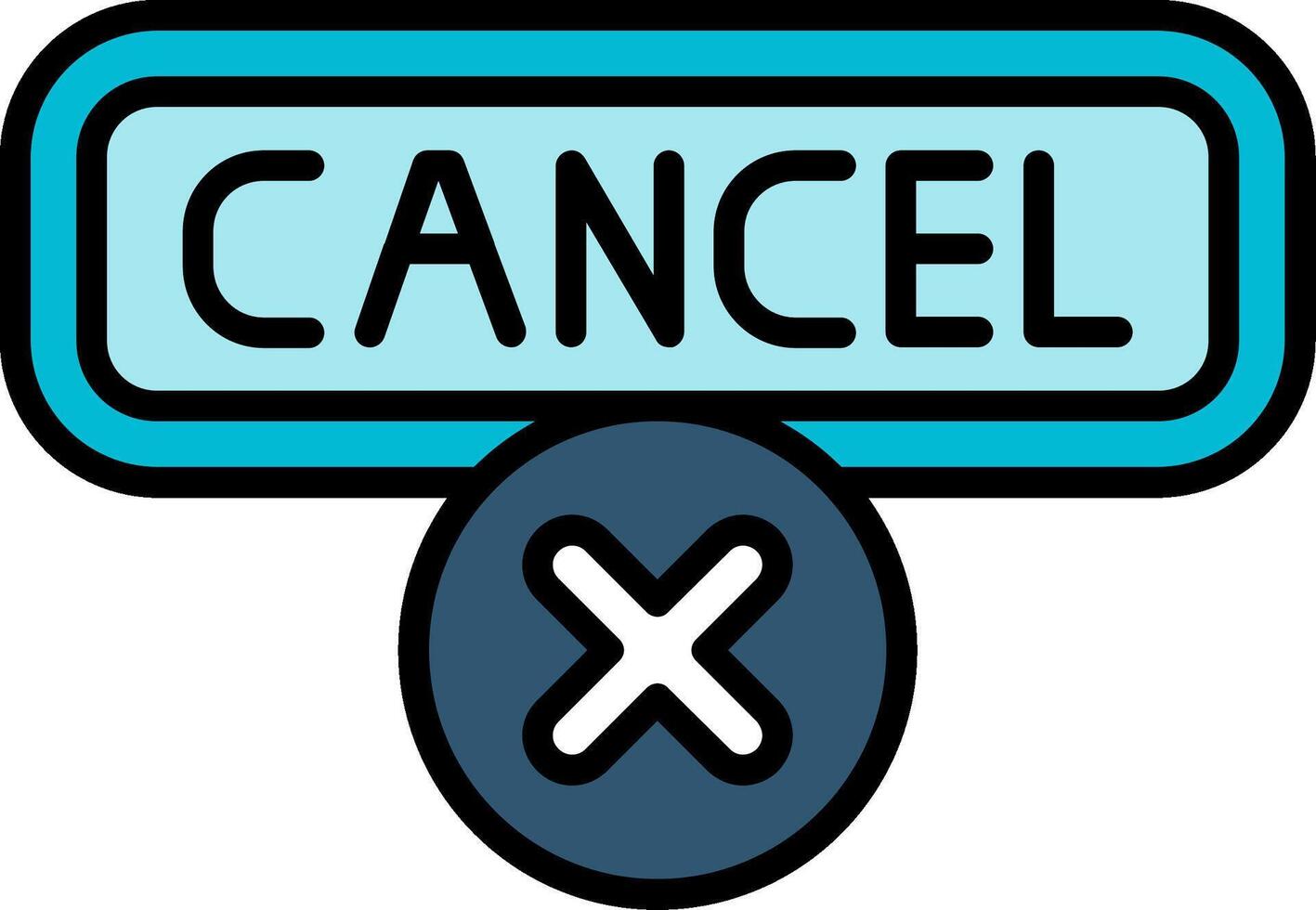 Cancel Line Filled Icon vector