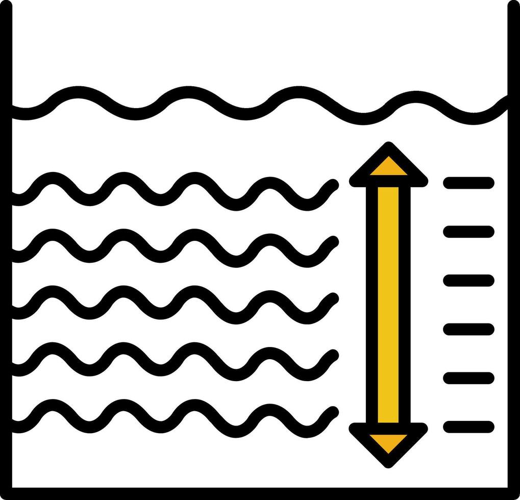 Depth Line Filled Icon vector