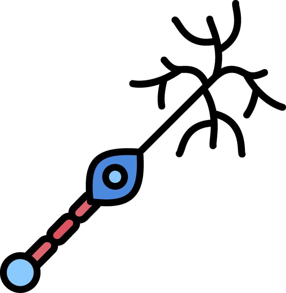 Unipolar Neuron Line Filled Icon vector