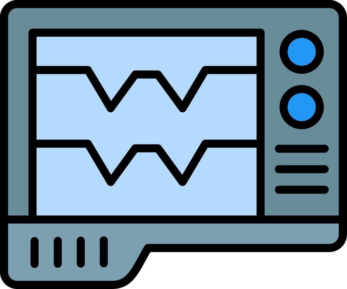 Ecg Line Filled Icon vector