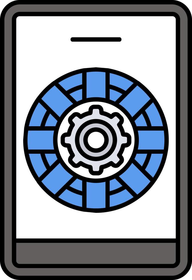 Phone Support Line Filled Icon vector