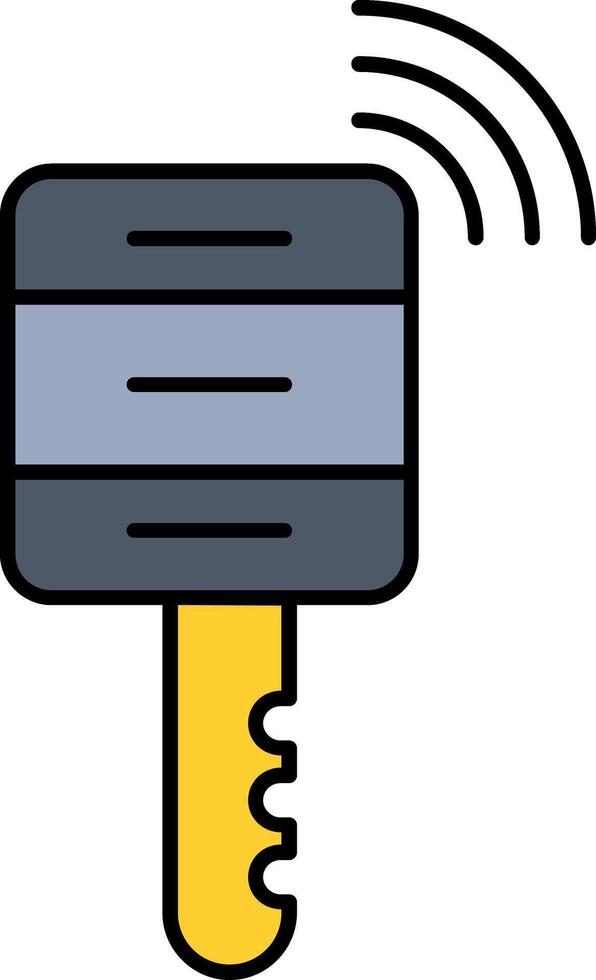 Smart Key Line Filled Icon vector