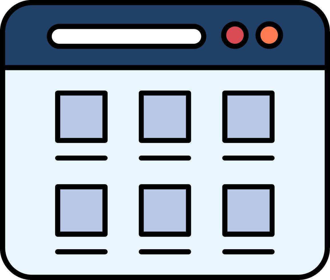 Web Page Line Filled Icon vector