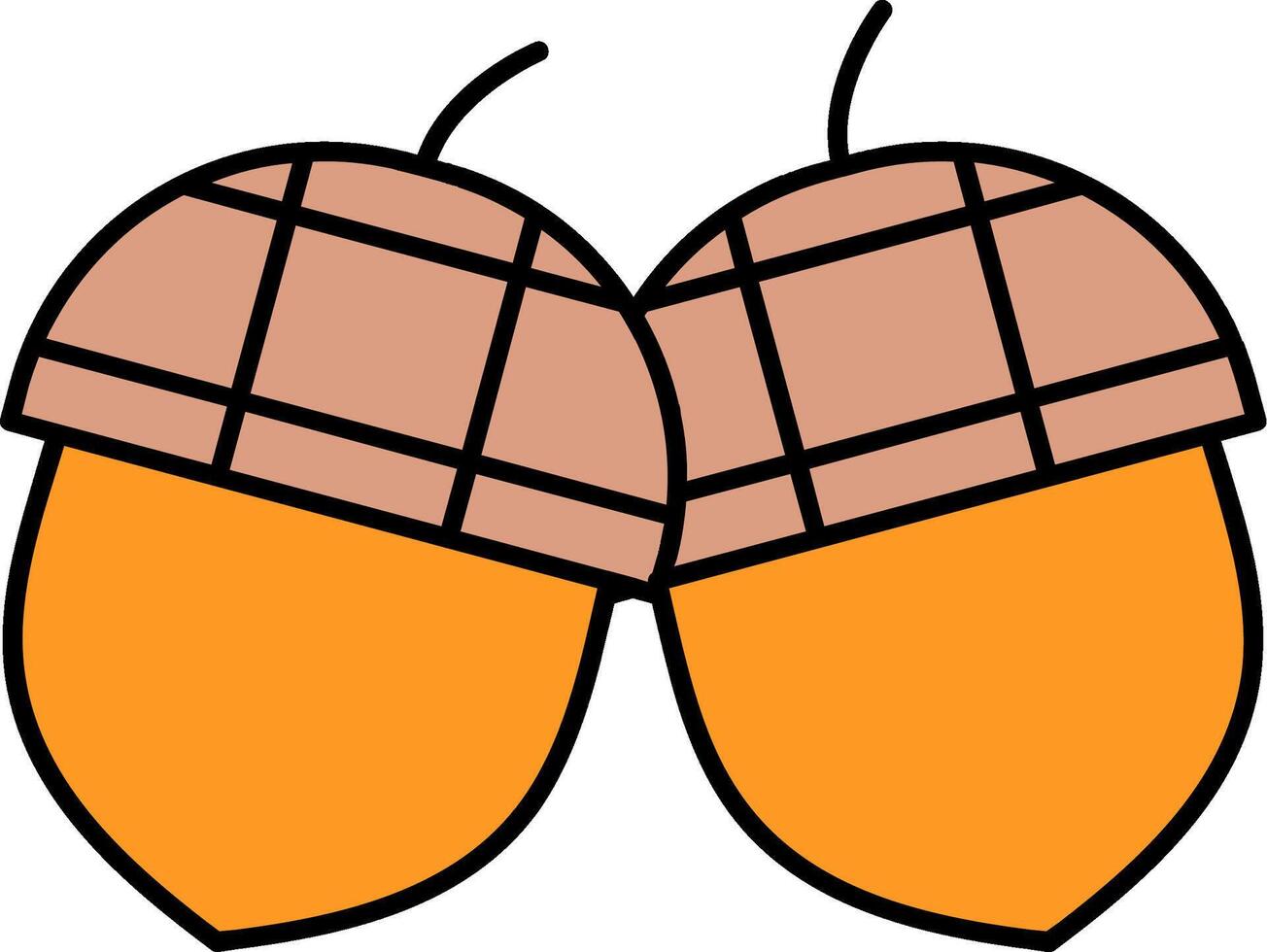 Acorn Line Filled Icon vector