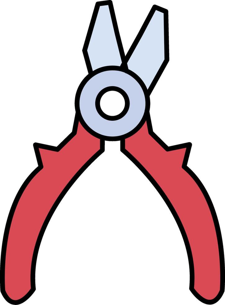 Pliers Line Filled Icon vector