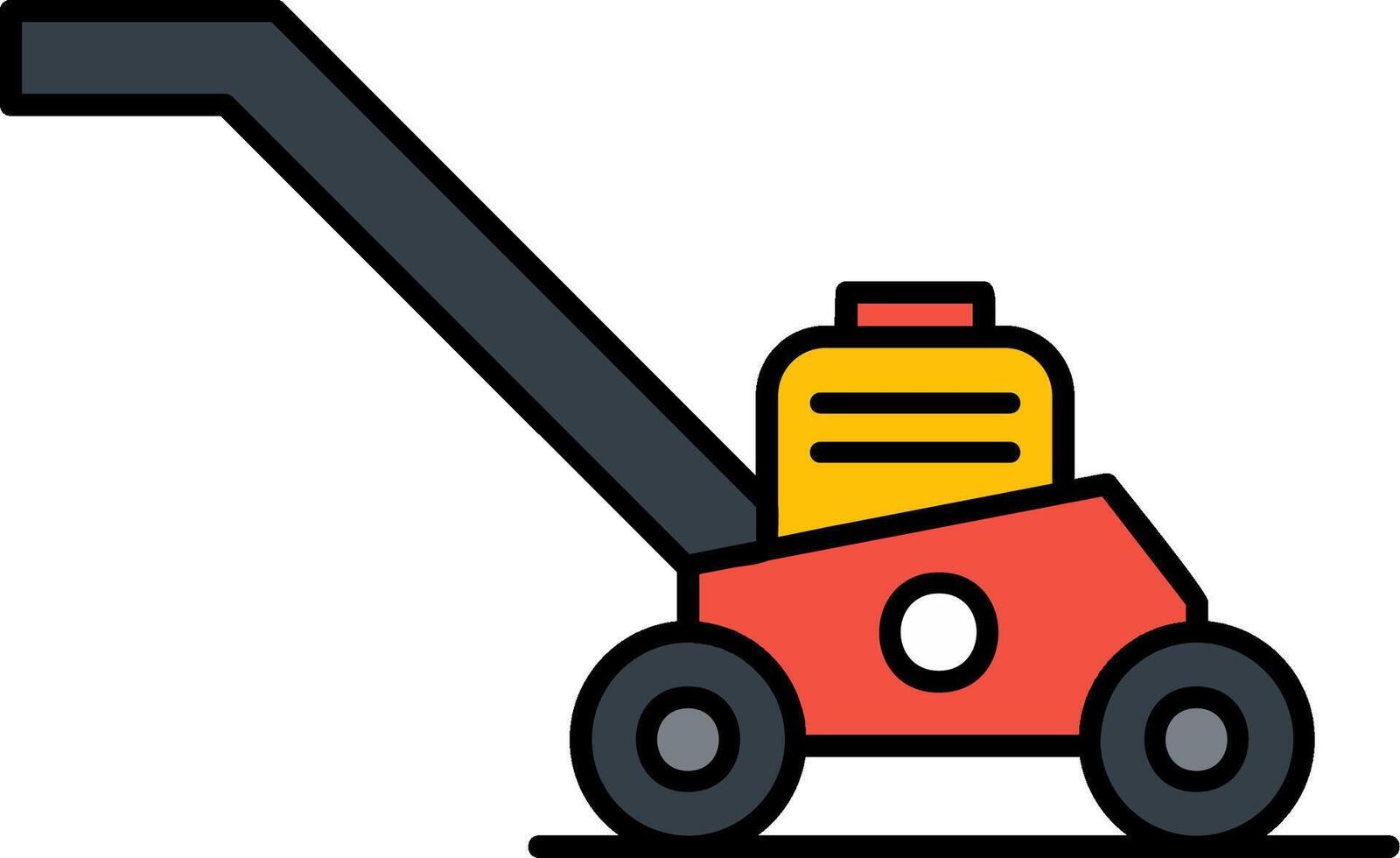 Lawn Mower Line Filled Icon vector