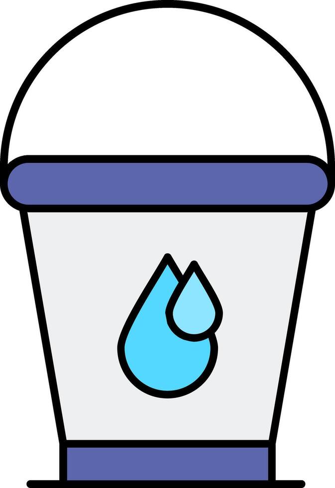Water Bucket Line Filled Icon vector