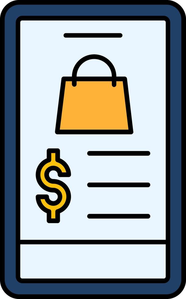 OnLine Filled Shopping Line Filled Icon vector