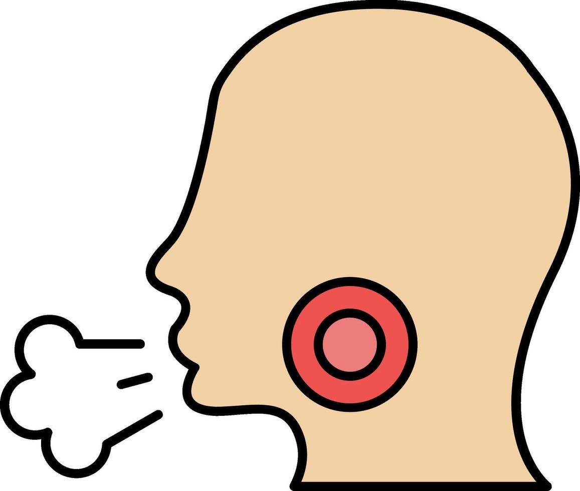 Cough Line Filled Icon vector