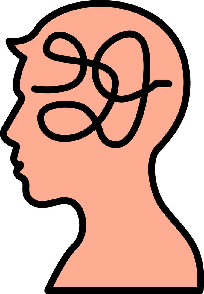 Confusion Line Filled Icon vector