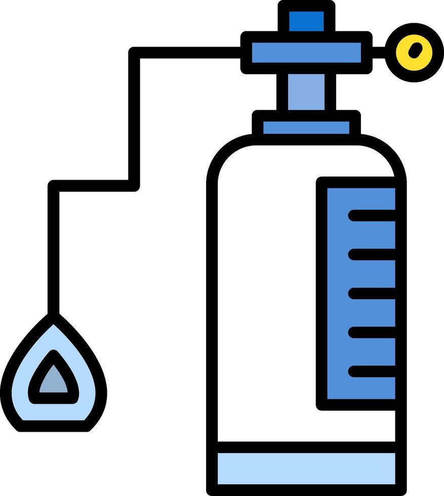 Oxygen Tank Line Filled Icon vector