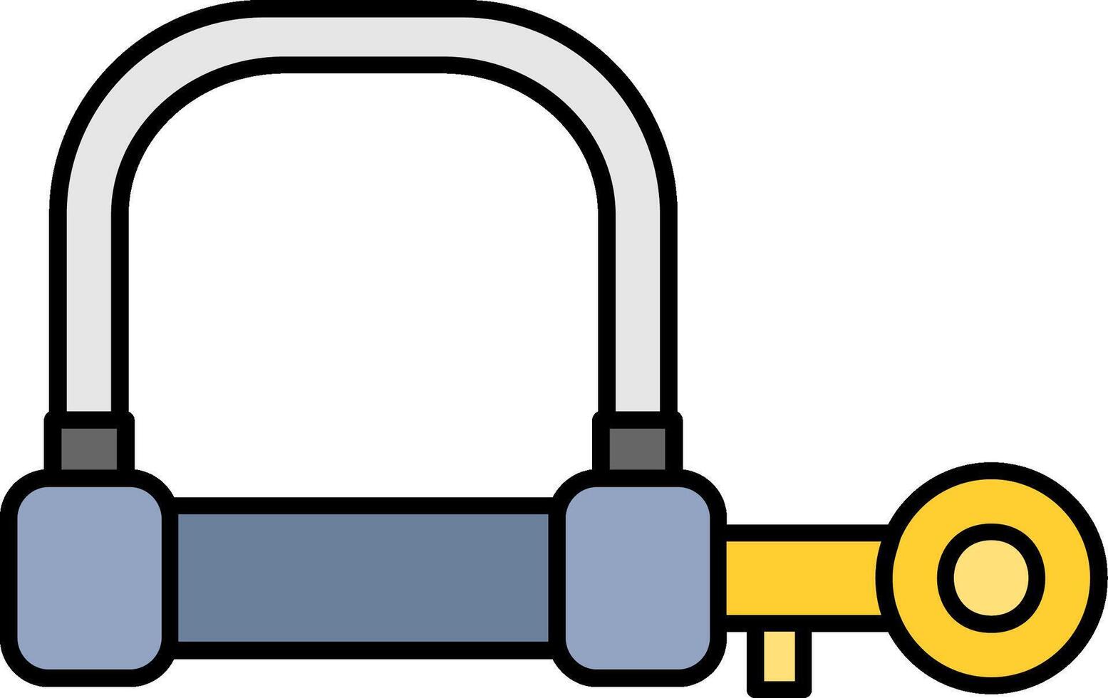 Wire Lock Line Filled Icon vector