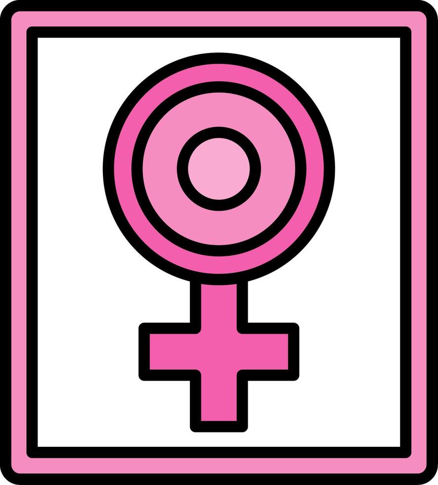 Girl Power Line Filled Icon vector