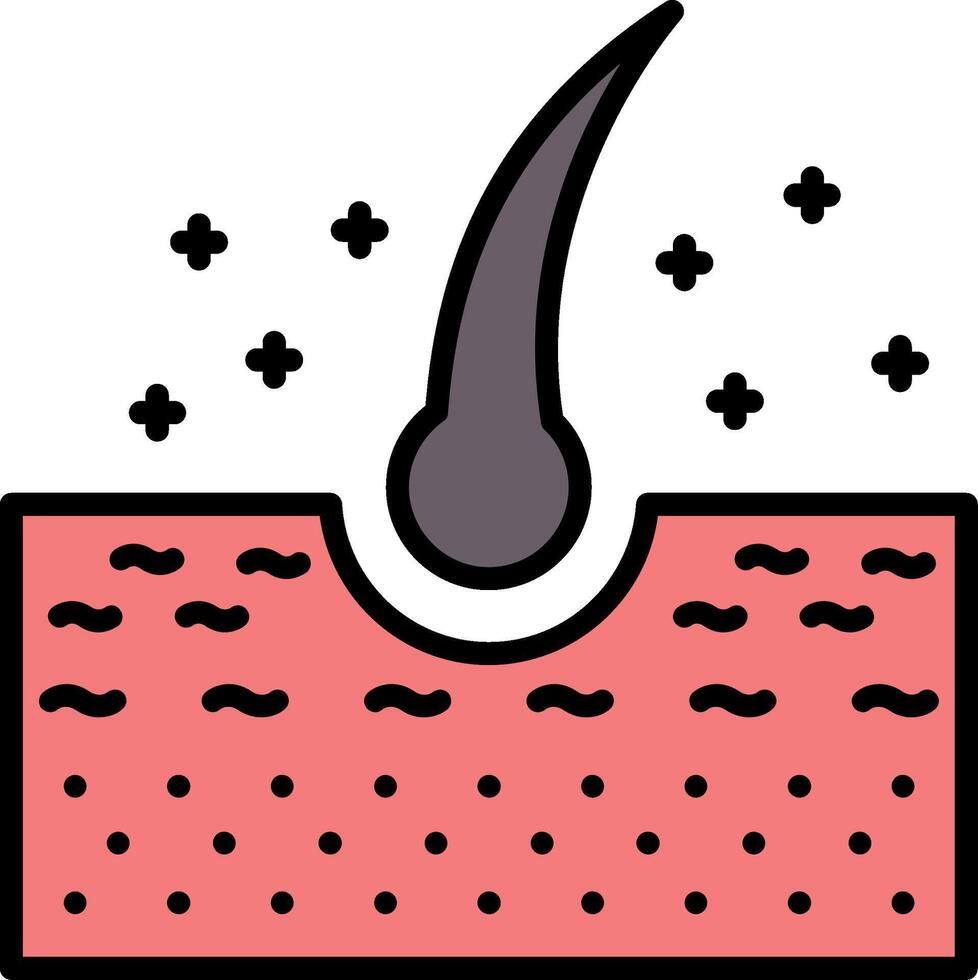Hair Line Filled Icon vector