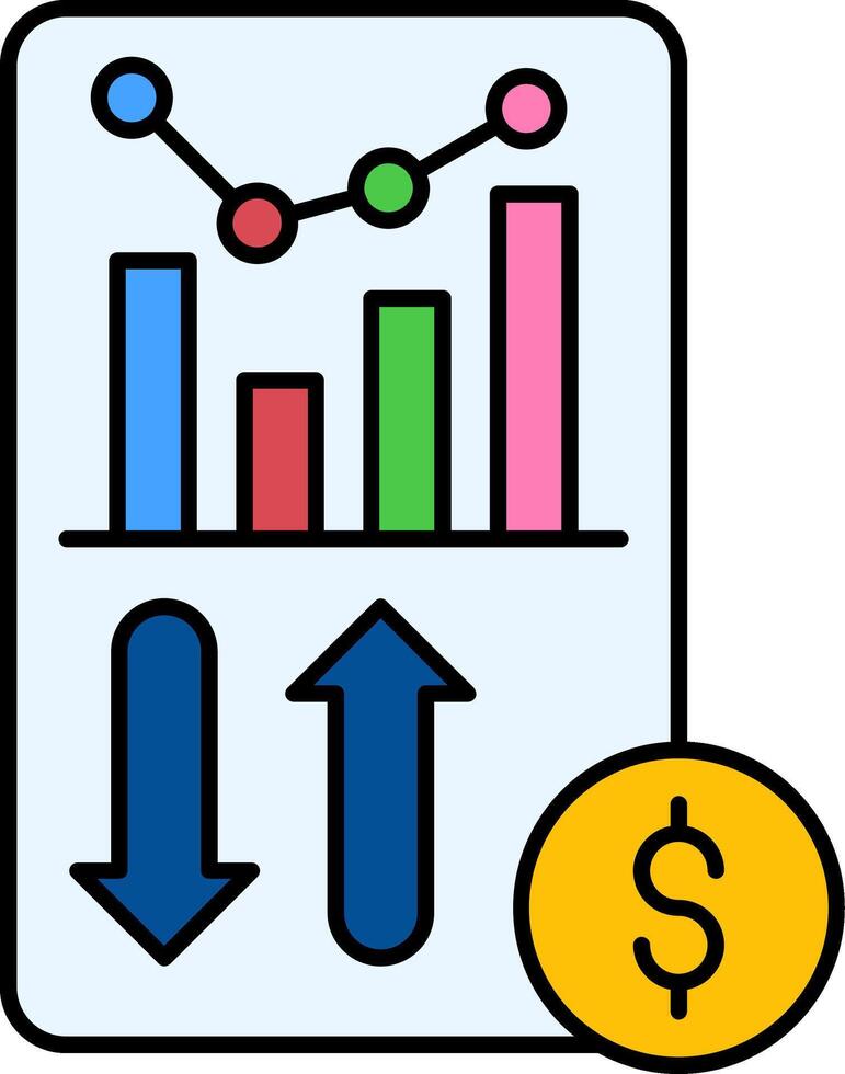 Sales Report Line Filled Icon vector