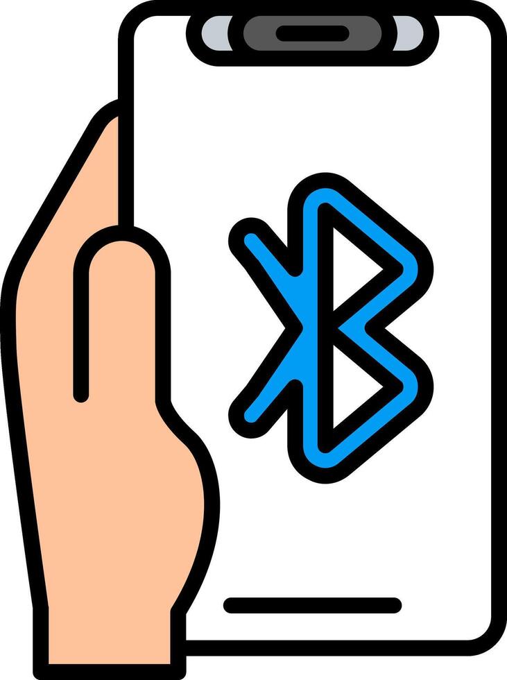 Bluetooth Line Filled Icon vector