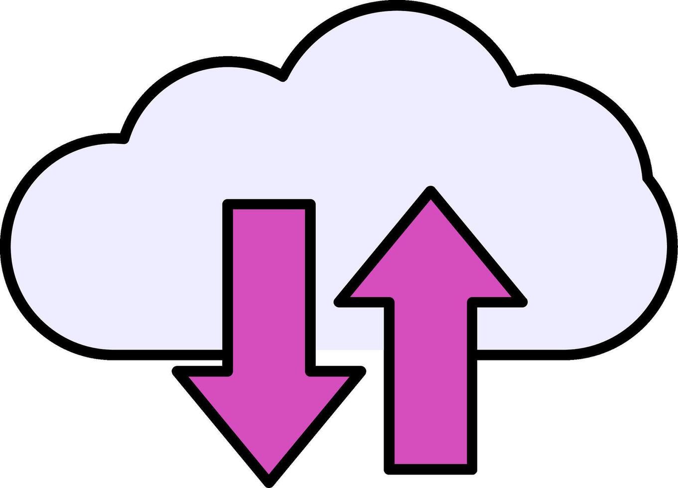 Cloud Upload And Download Line Filled Icon vector