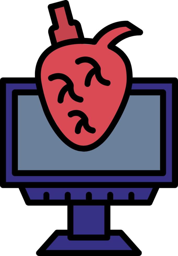 Echocardiography Line Filled Icon vector
