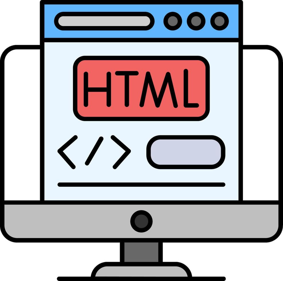 Html Line Filled Icon vector