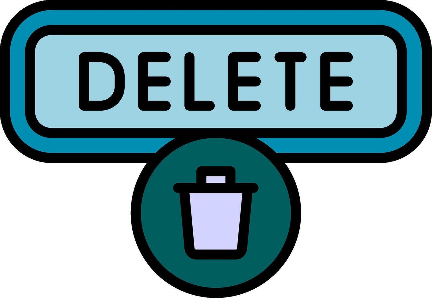 Delete Line Filled Icon vector