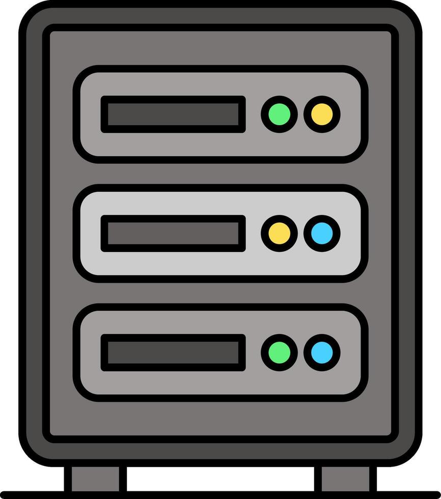 Server Line Filled Icon vector