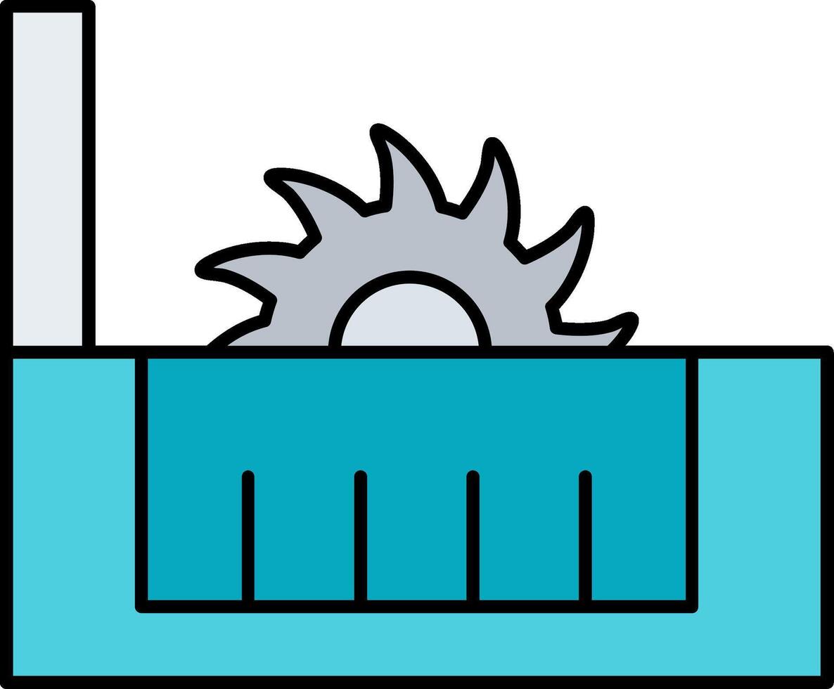 Table Saw Line Filled Icon vector