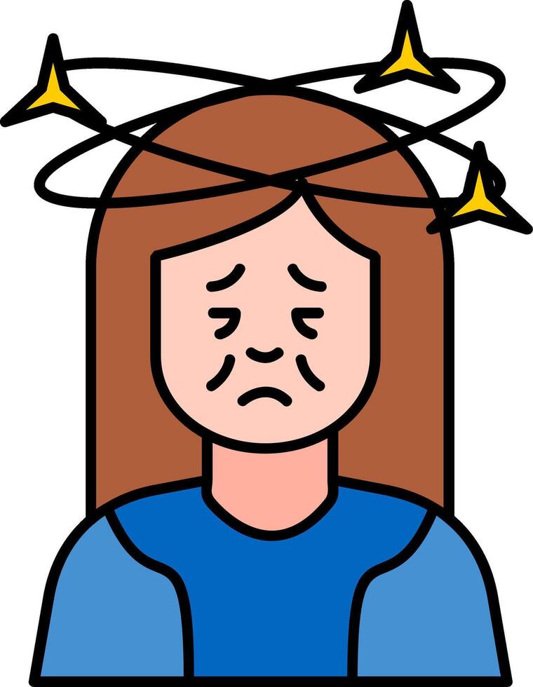 Dizziness Line Filled Icon vector