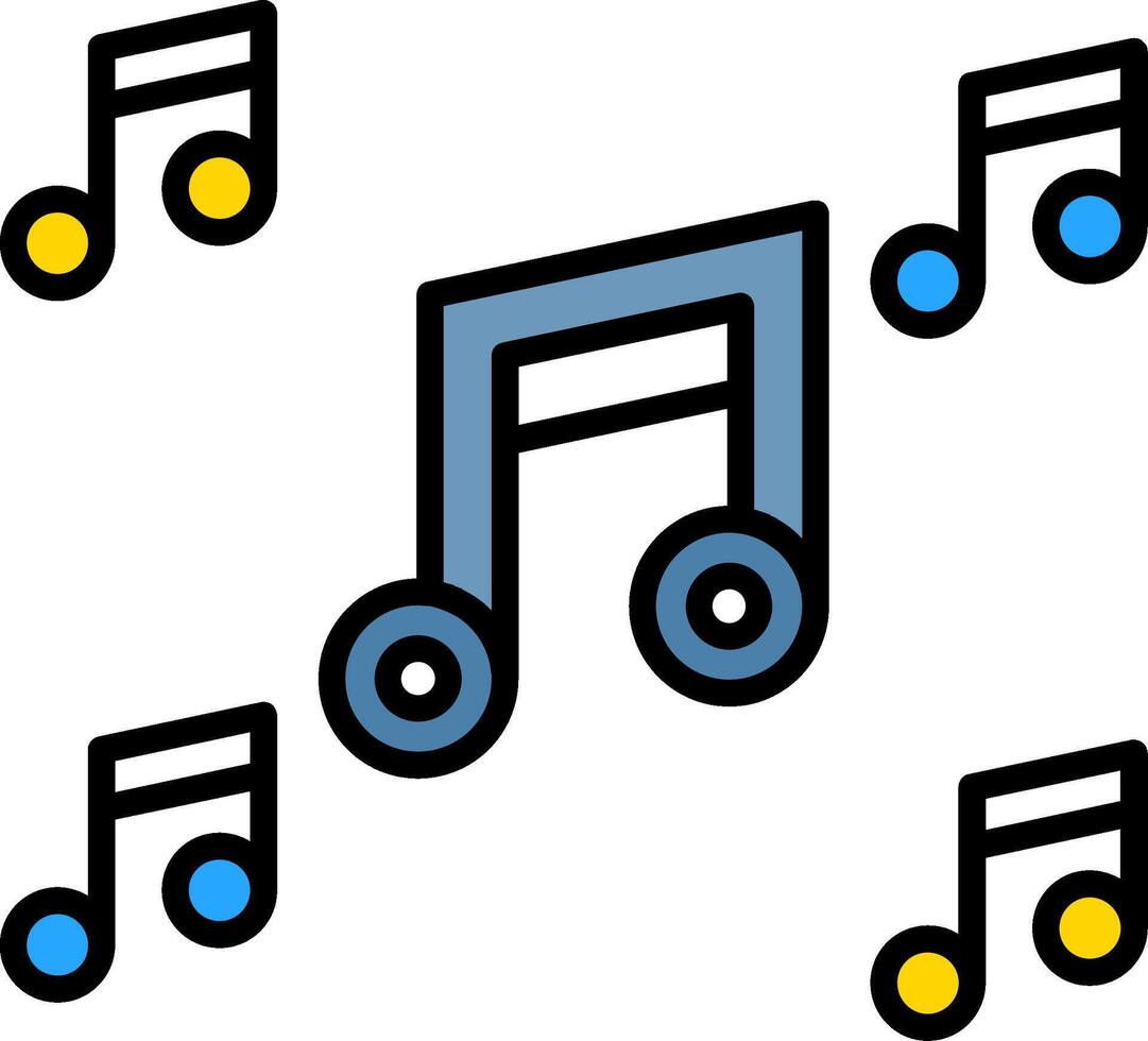 Music Line Filled Icon vector