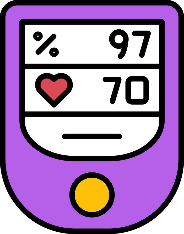 Pulse Oximeter Line Filled Icon vector