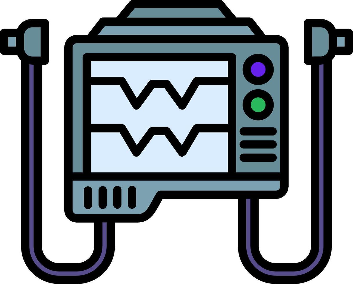 Defribillator Line Filled Icon vector