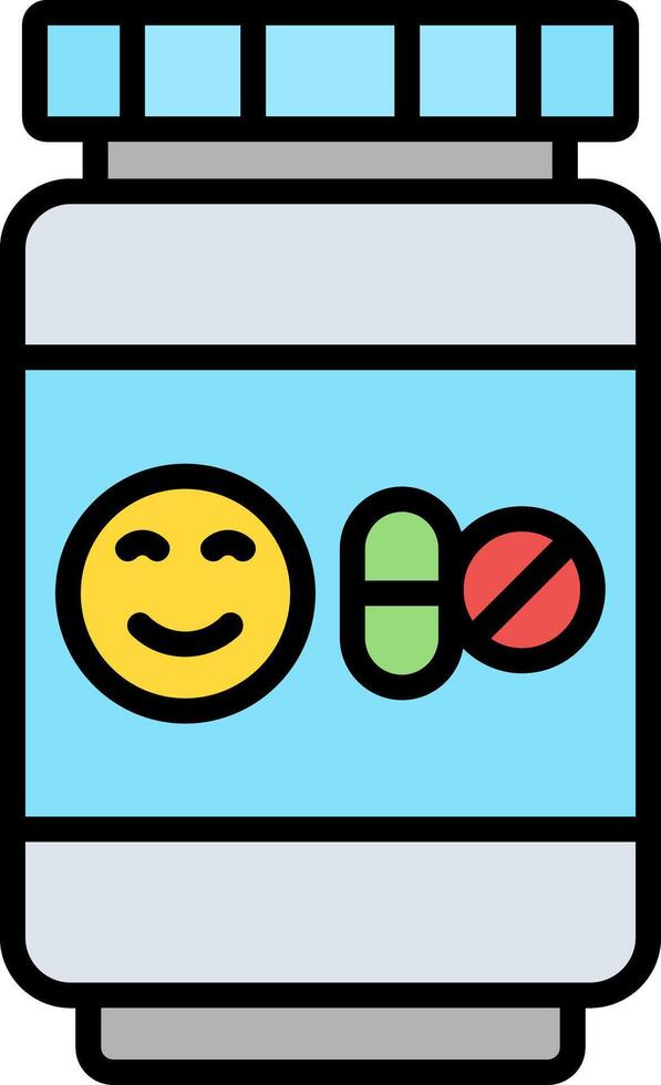 Antidepressant Line Filled Icon vector