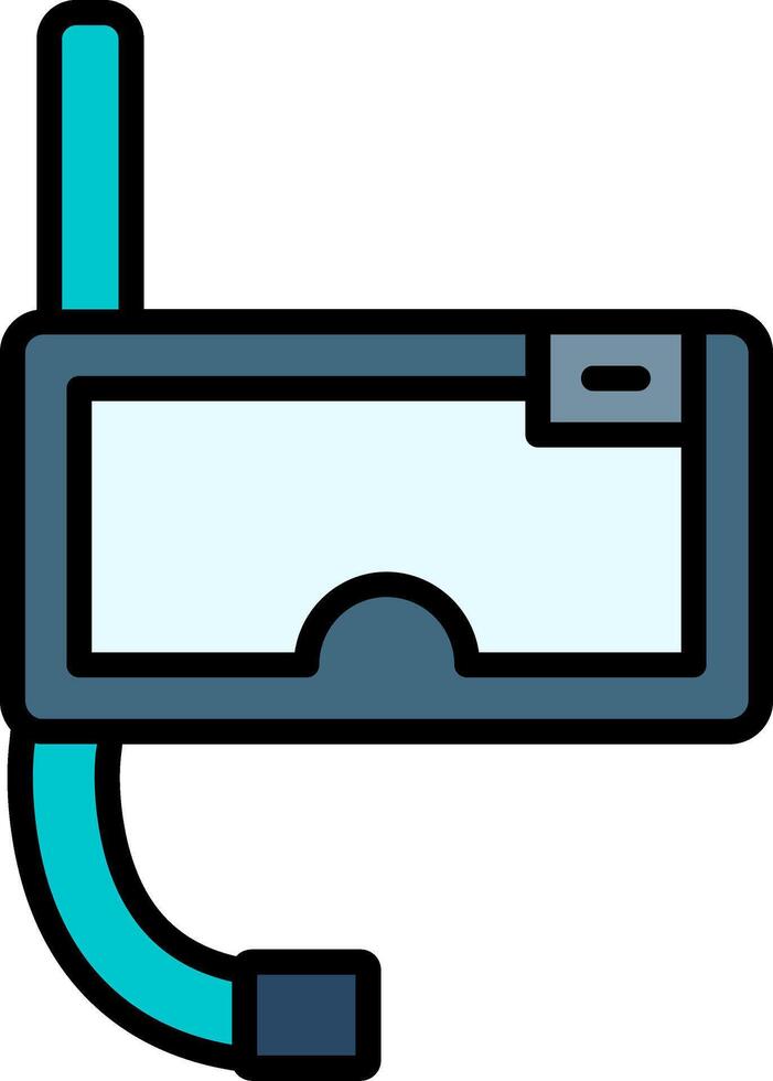 Diving Line Filled Icon vector