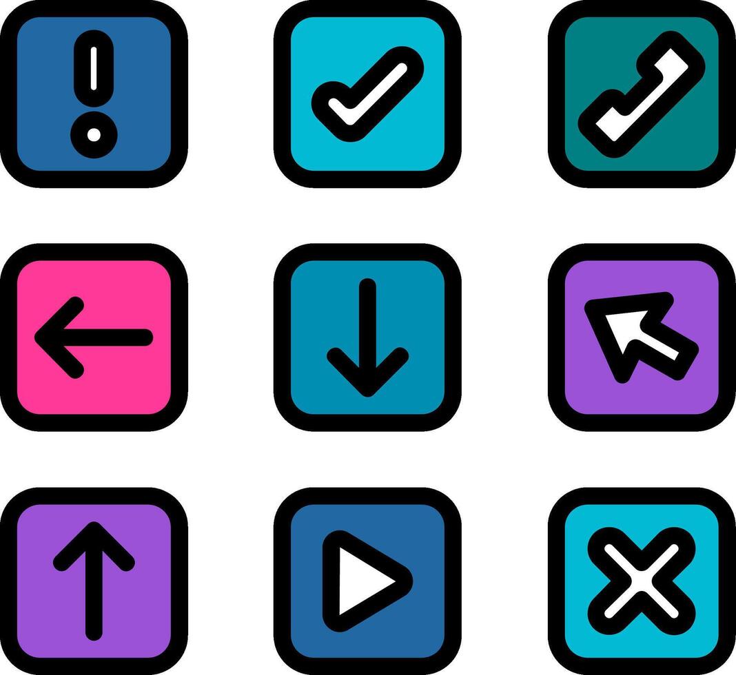 Web Button Line Filled Icon vector