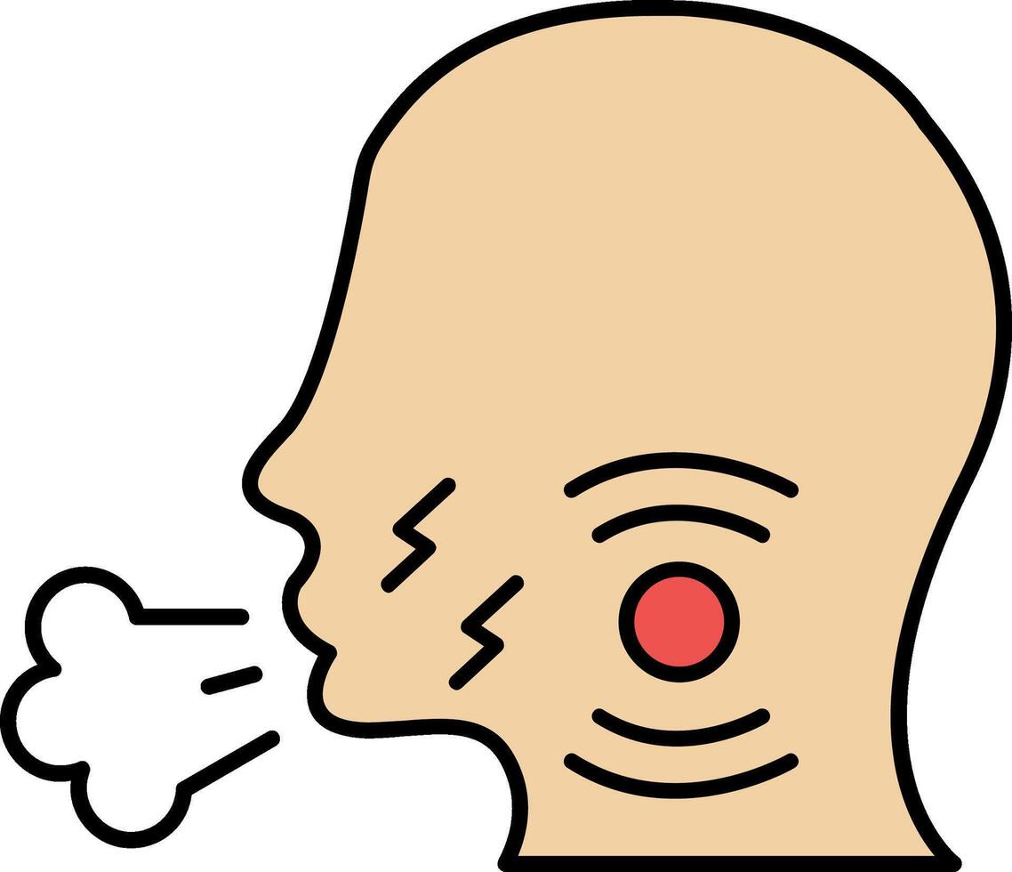 Cough Line Filled Icon vector