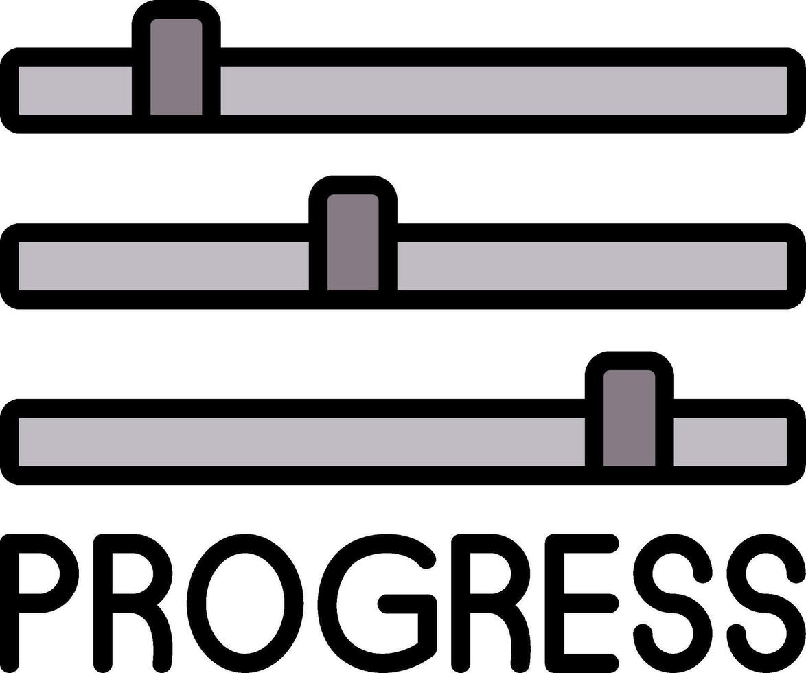 Progress Line Filled Icon vector