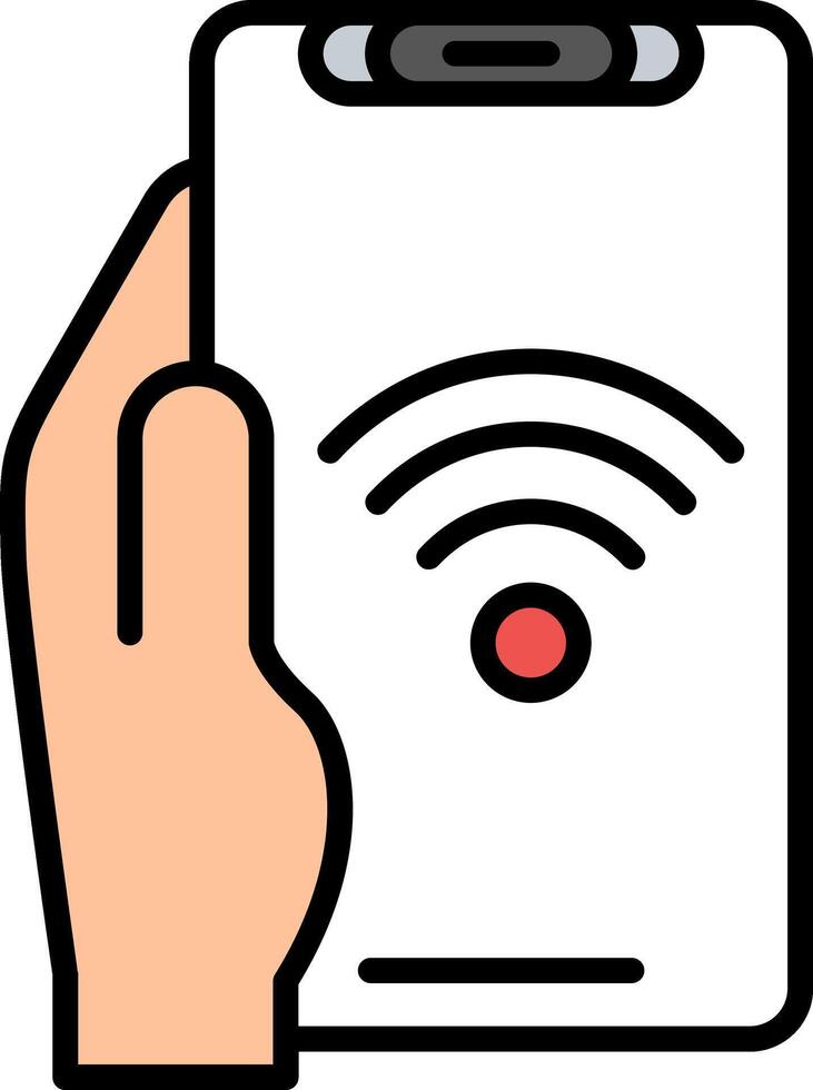 Wifi Line Filled Icon vector