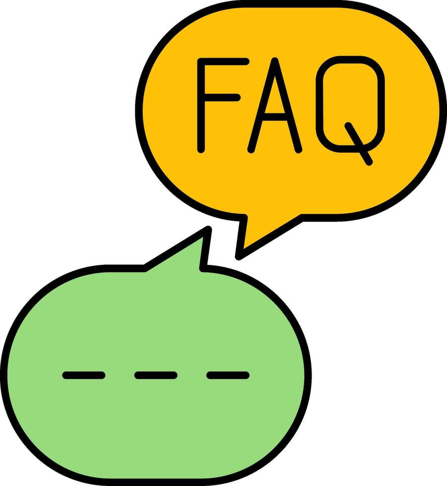 Faq Line Filled Icon vector