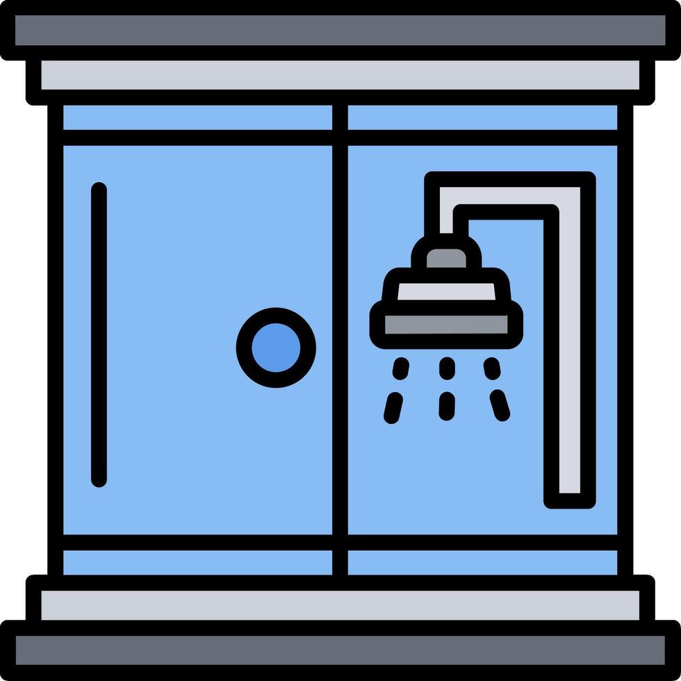 Shower Room Line Filled Icon vector