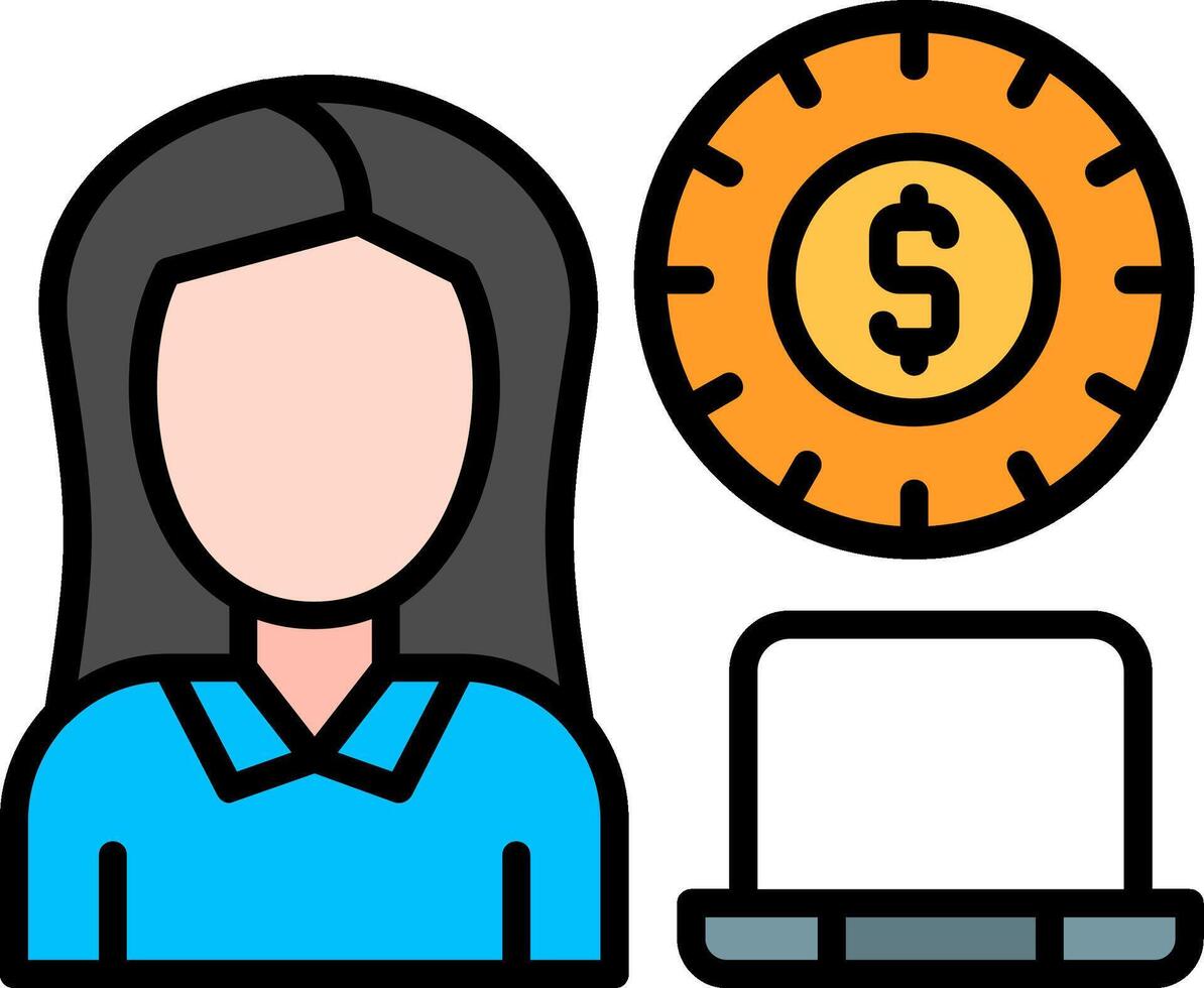 Freelancer Line Filled Icon vector