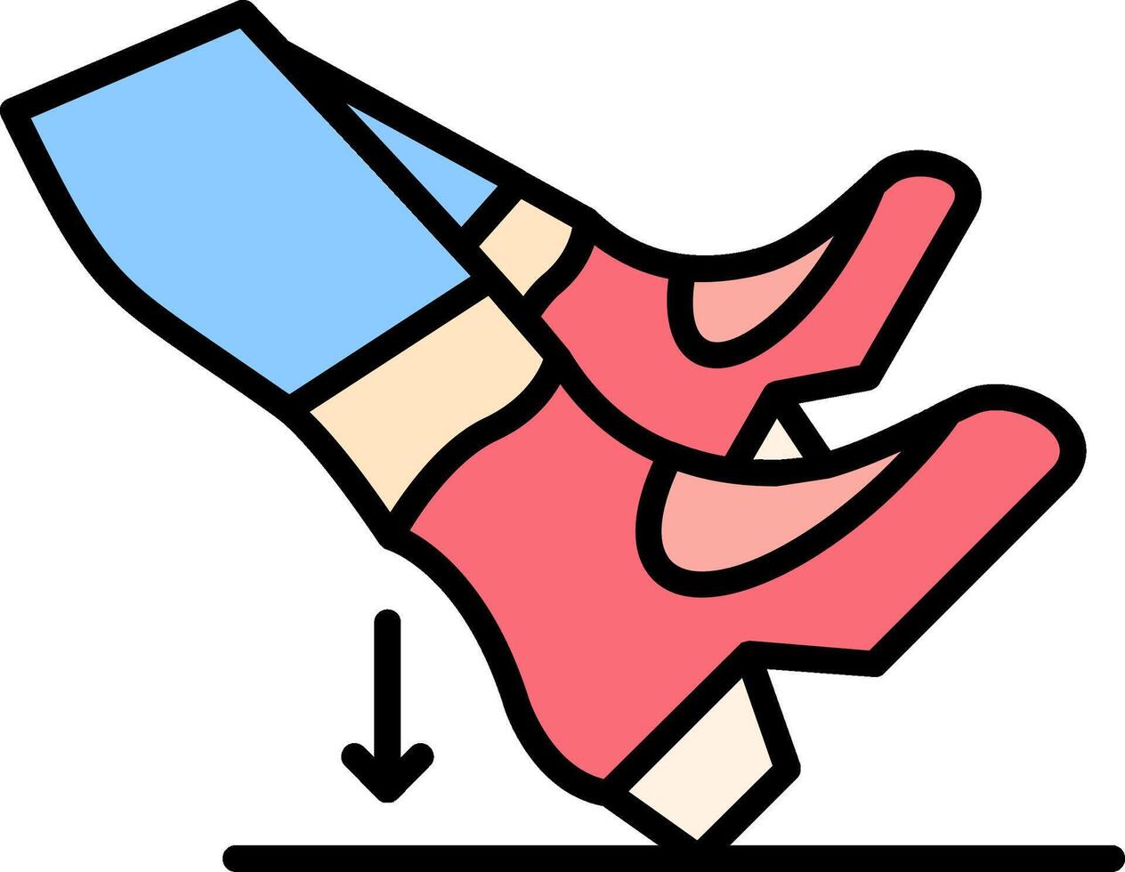 Heel Dig Line Filled Icon vector