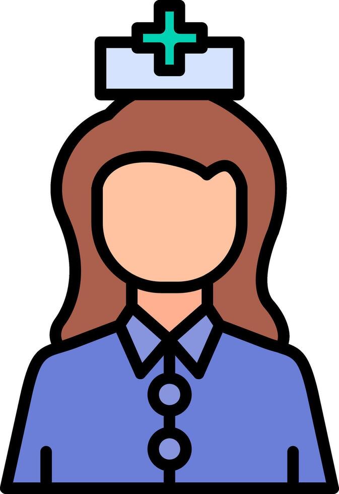 Nurse Line Filled Icon vector